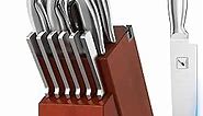 imarku Knife Set, 15-Pieces High Carbon Steel Kitchen Knife Set, Ultra Sharp Knife Set with Block, Kitchen Knife Sets with Block and Built-in Sharpener, Dishwasher Safe Chef Knife Set