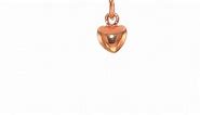 Jewels By Lux 14k Rose Gold Solid Polished 3-Dimensional Small Heart Charm