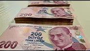 100,000 Turkish lira TRY Counting