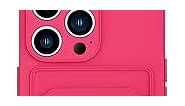 JIATAY for iPhone 11 Pro Case with Card Holder [Slim + Protective] Silicone Phone Case iPhone 11 Pro Wallet for Women Men (Rose Red)