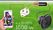 DIY Powerful Ultra Bass Amplifier 4 Iron Transistor 2N3055 , No IC , Simple circuit