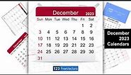 December 2023 Calendar | 123FreeVectors