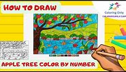 How to Draw Apple Tree Color by Number