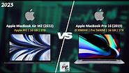 Apple MacBook Air M2 vs MacBook Pro 16 (2019)