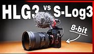 S-Log3 vs HLG3 with 8-bit video on a Sony a7iii