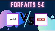 Forfait mobile pas cher à moins de 5€ : Prixtel vs. Syma !