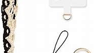 Lostars Boho Macrame Phone Wrist Strap,Cell Phone Wrist Srap with Tether Tab,Phone Chain Wristlet,Anti-Loss Phone Bracelet Strap (short, Black white-1)