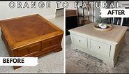 $20 Coffee Table Makeover: From Orange Oak to White Oak!