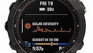 Garmin fenix 7 Solar, adventure smartwatch, with Solar Charging Capabilities, rugged outdoor watch with GPS, touchscreen, health and wellness features, slate gray with black band
