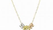 14k Yellow Gold Seven Lucky Rings Pendant Necklace, 18