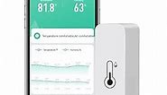 WiFi Temperature Humidity Sensor: Wireless Temperature Humidity Monitor with App Alert, Free Data Storage Export, Smart Indoor Thermometer Hygrometer Compatible with Alexa Google Assistant (1-Pack)