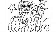 Desen de colorat prințesă și unicorn ♥ Online și Imprimați!