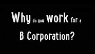 Why do YOU work for a B Corporation?