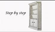 How to draw a bookcase in one point perspective, step by step