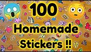 100 Homemade Stickers 😱😳 How to make stickers at home/ Make stickers without sticker paper/diy craft