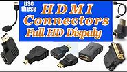 HDMI Adapters Mini / Micro/ 90D L Shape /Right Angle 4K HD Connectors Dvi-D to HDMI-Joiner/Extender