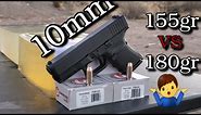 10mm Glock 29 Underwood Ammo Test (155gr VS 180gr) in Ballistics Gel