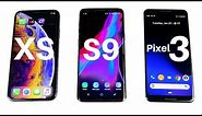 iPhone XS vs Galaxy S9 vs Pixel 3