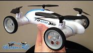 Syma X9 Flying Car Quadcopter Drone Unboxing, Maiden Flight & Drive, and Review
