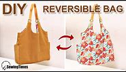 DIY REVERSIBLE BAG | Corduroy Tote Bag Tutorial | Simple & Easy [sewingtimes]