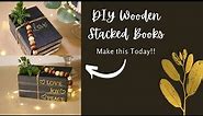 DIY Stacked Wood Books