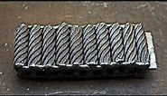 Blade with facings of Damascus steel of the cable.