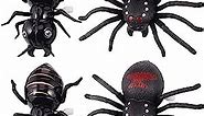 Happyyami 4Pcs Halloween Wind Up Spider Ant Toy Insects Figures Toys Prank Props Trick Toys Goody Bag Filler for Halloween Party Favor Random Color