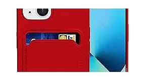 Homstect Silicone Card Case Compatible with iPhone 13 6.1inch, Shock-Absorbing Protective Case with Card Holder, [Easy to Take Out] Soft Slim Wallet Case Compatible with iPhone 13 (2021 Release)-Red