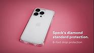 Speck Clear iPhone 14 & iPhone 13 Case - Drop Protection, Scratch Resistant Dual Layer Slim Phone Case for 6.1" iPhone - Anti-Yellowing & Anti-Fade Case - Ombre Amethyst Purple Fade/Clear GemShell