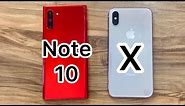 Samsung Galaxy Note 10 vs iPhone X in 2023