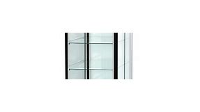 Glass Cabinet With Black Aluminum Frame - 72 x 34 x20 - Inch---Unassembled