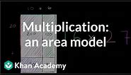 Multiplying: using an area model | Multiplication and division | Arithmetic | Khan Academy