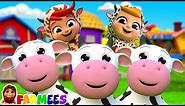 Five Little Cows Nursery Rhymes & Cartoon Video for Babies by Farmees