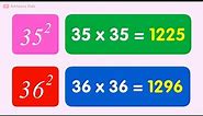 List of Squares from 1 to 50 | Maths for kids | @AAtoonsKids