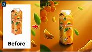 Orange Juice Product Manipulation in Photoshop