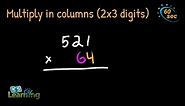 Multiplying in columns (2x3 digits) | Example