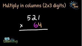 Multiplying in columns (2x3 digits) | Example
