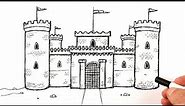How to draw a Castle easy