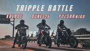 Ktm Duke 125 bs7 vs Honda Xblade Vs Bajaj pulsar N160 Tripple Drag Race | Which is Best?