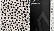 BURGA Phone Case Compatible with iPhone 7 Plus / 8 Plus - Hybrid 2-Layer Hard Shell + Silicone Protective Case -Black Polka Dots Pattern Nude Almond Latte - Scratch-Resistant Shockproof Cover