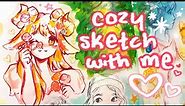 ♡ draw with me like we’re on facetime 🕯️🧸 cozy sketchbook session