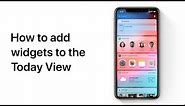 How to add widgets to the Today View on iPhone and iPad — Apple Support