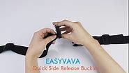 EASYVAVA 2 Pack 2" Buckle Straps Quick Side Release Buckles +Tri-Glide Slide 4 pcs, Dual Adjustable No Sewing Clips Snaps Heavy Duty Backpack Buckle