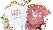 Girls Trip T-Sirts Las Vegas Girls Trip Shirts Girls Weekend Tops Cocktails Hen's Night Funny Drinking shirts Group shirts Las Vegas Trip t-shirts 1VDR174