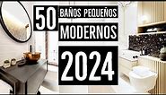 50 BAÑOS MODERNOS PEQUEÑOS 2024 TENDENCIAS | DECORACION Y DISEÑO DE INTERIORES y MUEBLES DE BAÑO