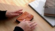 IJUN Full Grain Leather Bifold Small Wallet for Men with Zippered Coin Pocket Genuine Leather Vintage Tanned Cowhide