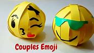DIY Couple Emoji, How To Make Flying Kiss Emoji & Smiling Face With Sunglasses Emoji With A Paper