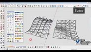 Space Truss Structure Curved Surfaces | SketchUp modeling
