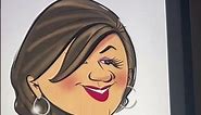 iPad Caricature Artist draws a fancy lady Live 🎨🪭