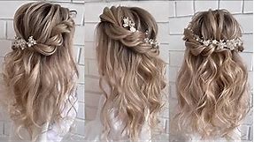 Wedding hairstyle. How to do half up half down hairstyle